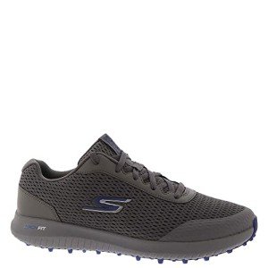 Skechers Men's Elite 5 Range Relaxed Fit Waterproof Spikeless Golf Shoe Sneaker, Charcoal/Navy, 10.5