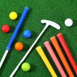 Liliful 6 Pcs Golf Putters for Men and Women Two Way Mini Golf Putter with 6 Golf Balls Kids Putter Bulk for Right Left Handed Golfers Detachable Golf Grip for Ages 9-12 Junior Adult (35 in)