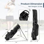OFFICEJOY Golf Stand Bag, Portable Golf Clubs Bag w/4 Way Dividers, 4 Pockets, Adjustable Shoulder Straps, Pencil Golf Bag w/ 2 Non-Slip Stand, Lightweight Golf Bag for Men Women (Black)