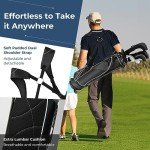 OFFICEJOY Golf Stand Bag, Portable Golf Clubs Bag w/4 Way Dividers, 4 Pockets, Adjustable Shoulder Straps, Pencil Golf Bag w/ 2 Non-Slip Stand, Lightweight Golf Bag for Men Women (Black)