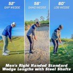 GoSports Illegal Max Spin Golf Wedge Set - Men's Right Handed Sand, Lob, Gap Wedge