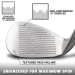 GoSports Illegal Max Spin Golf Wedge Set - Men's Right Handed Sand, Lob, Gap Wedge