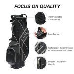 T WINSOLOGY Pro Golf Stand Bag, 14 Way Top with Full Length Dividers, Lightweight Carry Bag with Dual Straps, Ergonomic Back Support, 10 Pockets with Cooler & Waterproof Pocket, for Men and Women