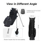 T WINSOLOGY Pro Golf Stand Bag, 14 Way Top with Full Length Dividers, Lightweight Carry Bag with Dual Straps, Ergonomic Back Support, 10 Pockets with Cooler & Waterproof Pocket, for Men and Women