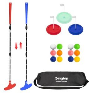 KINGTOP Adjustable Golf Putters for Men and Women, Right and Left Handed Golf Putter Club for Kids | Teens | Adults, Putting Training Combo Pack with Putting Cup and Practice Foam Balls, 2-Pack