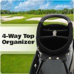 Ultra-Lite Golf Stand Bag - 3 Lbs, 4 Way Divider Portable Golf Club Carry Bag, Water-Repellent Golf Travel Case with Rain Hood, Golf Gifts for Men and Women