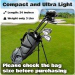 Ultra-Lite Golf Stand Bag - 3 Lbs, 4 Way Divider Portable Golf Club Carry Bag, Water-Repellent Golf Travel Case with Rain Hood, Golf Gifts for Men and Women