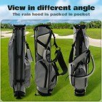 Ultra-Lite Golf Stand Bag - 3 Lbs, 4 Way Divider Portable Golf Club Carry Bag, Water-Repellent Golf Travel Case with Rain Hood, Golf Gifts for Men and Women