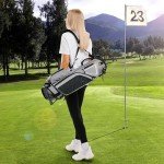 Ultra-Lite Golf Stand Bag - 3 Lbs, 4 Way Divider Portable Golf Club Carry Bag, Water-Repellent Golf Travel Case with Rain Hood, Golf Gifts for Men and Women