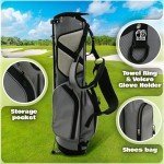 Ultra-Lite Golf Stand Bag - 3 Lbs, 4 Way Divider Portable Golf Club Carry Bag, Water-Repellent Golf Travel Case with Rain Hood, Golf Gifts for Men and Women
