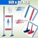 Lenwen 2 Pcs Golf Putter for Men Women Adjustable Length Two Way Putter Right or Left Handed Golfers Mini Golf Club with Practice Balls for Adults(Blue, Red)