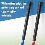 Lenwen 2 Pcs Golf Putter for Men Women Adjustable Length Two Way Putter Right or Left Handed Golfers Mini Golf Club with Practice Balls for Adults(Blue, Red)