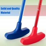 Lenwen 2 Pcs Golf Putter for Men Women Adjustable Length Two Way Putter Right or Left Handed Golfers Mini Golf Club with Practice Balls for Adults(Blue, Red)