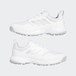 adidas Women's Tech Response Spikeless 3.0 Golf Shoes, Footwear White/Grey Two/Silver Metallic, 7.5