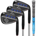 Gowolf Golf Wedges 52, 56, 60 Sets for Men, Premium Forged Full Face Golf Wedges Right Hand, Golf Gap Wedges Sand Wedge Lob Wedge, Golf Clubs CNC Milled Face for More Spin - Great Golf Gifts (Black)