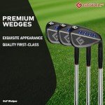 Gowolf Golf Wedges 52, 56, 60 Sets for Men, Premium Forged Full Face Golf Wedges Right Hand, Golf Gap Wedges Sand Wedge Lob Wedge, Golf Clubs CNC Milled Face for More Spin - Great Golf Gifts (Black)