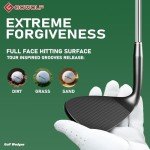 Gowolf Golf Wedges 52, 56, 60 Sets for Men, Premium Forged Full Face Golf Wedges Right Hand, Golf Gap Wedges Sand Wedge Lob Wedge, Golf Clubs CNC Milled Face for More Spin - Great Golf Gifts (Black)