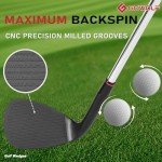 Gowolf Golf Wedges 52, 56, 60 Sets for Men, Premium Forged Full Face Golf Wedges Right Hand, Golf Gap Wedges Sand Wedge Lob Wedge, Golf Clubs CNC Milled Face for More Spin - Great Golf Gifts (Black)