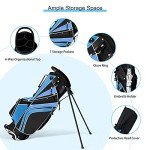 Renatone Golf Stand Bag, Lightweight Organized Golf Bag w/ 6 Way Dividers, 7 Pockets & Padded Dual Straps, Easy to Carry Golf Club Bag for Men & Woman (Blue)