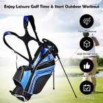 Renatone Golf Stand Bag, Lightweight Organized Golf Bag w/ 6 Way Dividers, 7 Pockets & Padded Dual Straps, Easy to Carry Golf Club Bag for Men & Woman (Blue)