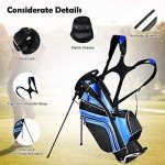 Renatone Golf Stand Bag, Lightweight Organized Golf Bag w/ 6 Way Dividers, 7 Pockets & Padded Dual Straps, Easy to Carry Golf Club Bag for Men & Woman (Blue)