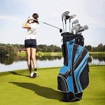 Renatone Golf Stand Bag, Lightweight Organized Golf Bag w/ 6 Way Dividers, 7 Pockets & Padded Dual Straps, Easy to Carry Golf Club Bag for Men & Woman (Blue)