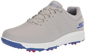 Skechers Men's Torque Waterproof Golf Shoe, Gray/Blue Sole, 12 Wide