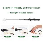 FODESAN Retractable Golf Swing Training Aid: Portable Correct Grip Trainer with Click Feedback Sound – Ideal for Right-Handed Players, Indoor & Outdoor Use, Perfect for Beginners & Enthusiasts