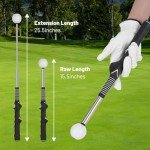 FODESAN Retractable Golf Swing Training Aid: Portable Correct Grip Trainer with Click Feedback Sound – Ideal for Right-Handed Players, Indoor & Outdoor Use, Perfect for Beginners & Enthusiasts
