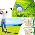 Mudder 2000 Pcs Bamboo Golf Tees Bulk Professional Golf Tees Reduce Friction Side Spin for Club Men Women Kids Accessories(2-3/4 Inch,Natural Wood Color)