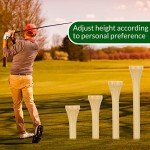 Mudder 2000 Pcs Bamboo Golf Tees Bulk Professional Golf Tees Reduce Friction Side Spin for Club Men Women Kids Accessories(2-3/4 Inch,Natural Wood Color)
