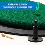 Fiberbuilt Golf Adjustable Golf Tee; Premium Driving Range Mat Golf Tees; Great for Hitting Balls into a Practice Net or Simulator - 2 Pack Black