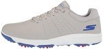 Skechers Men's Torque Waterproof Golf Shoe, Gray/Blue Sole, 10.5 Wide