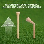 FINGER TEN Bamboo Golf Tees Wood 2 3/4 3 1/4 Inch Wooden Tee Color Bulk 250/500/1000/2000 Count for Men Women Kids (Natural, 2000 Count(3 1/4 Inch))