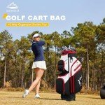 UNIHIMAL Golf Cart Bag, 15 Way Organizer Divider Top with Handles and Rain Cover