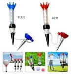 VEASAERS Golf Tees Unbreakable Plastic Magnetic 80 mm Long Bulk Reusable 4/8 Pack Blue Red Flexible Magnet Tee Lift Step for Men Women Practice Training Set (12 Pack)