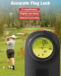 Range Finder Golf Rangefinder with Slope - 1200 Yards Laser Range Finder with Flag Lock, Vibration, 7X Magnification, Rechargeable with Magnetic Mount – Ideal Golf Accessories for Golfers & Hunting