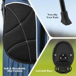 Tangkula Golf Stand Bag Lightweight Organized Golf Bag Easy Carry Shoulder Bag with 4 Way Dividers and 4 Pockets for Extra Storage Sunday Golf Bag, Blue