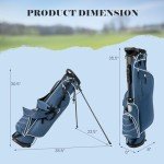 Tangkula Golf Stand Bag Lightweight Organized Golf Bag Easy Carry Shoulder Bag with 4 Way Dividers and 4 Pockets for Extra Storage Sunday Golf Bag, Blue