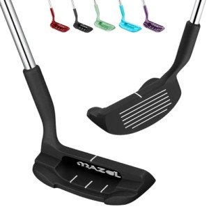 MAZEL Chipper Club Pitching Wedge for Men & Women,36/45 Degree - Save Stroke from Short Game,Right Hand (Black, 45 Degree)