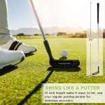 MAZEL Chipper Club Pitching Wedge for Men & Women,36/45 Degree - Save Stroke from Short Game,Right Hand (Black, 45 Degree)