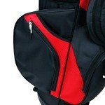 Orlimar SRX 5.6 Golf Stand Bag, Black/Red Compact Lightweight Walking Golf Club Bag for Men with 5 Way Divider Top 5 Zippered Pockets Rain Hood Cover Padded Double Carry Strap Water Bottle Sleeve