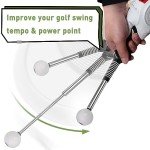 Retractable Golf Swing Training Aid, Golf Grip Trainer & Golf Swing Trainer for Warm-up, Right-Handed Golf Club for Indoor Practice, Golf Accessories - Strength & Tempo Training for Chipping Hitting