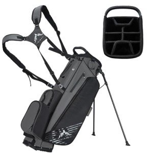 UNIHIMAL Golf Stand Bag with 8 Way Top Dividers, Golf Bags for Men Women, Lightweight Club Bags with Multiple Pockets, Dual Straps (Black Gray)