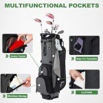 UNIHIMAL Golf Stand Bag with 8 Way Top Dividers, Golf Bags for Men Women, Lightweight Club Bags with Multiple Pockets, Dual Straps (Black Gray)