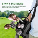 UNIHIMAL Golf Stand Bag with 8 Way Top Dividers, Golf Bags for Men Women, Lightweight Club Bags with Multiple Pockets, Dual Straps (Black Gray)