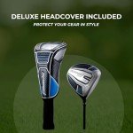 Speed Titanium Driver Golf Club, 10°, 11.5°, 12.5° Loft (Right-Handed), Ultra Lightweight Graphite Shaft, Oversized Sweet Spot, Aerodynamic Design, USGA Conforming Mens Golf Driver + Deluxe Headcover