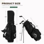 UNIHIMAL Golf Stand Bag with 7 Way Top Dividers, Lightweight Golf Bags for Men Women with Multiple Pockets, Dual Straps (Black)