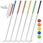 Syhood 6 Pack Golf Putter for Right Handed/Left Handed Golfers, Mini Dual Purpose Golf Putter Detachable Set with 6 Balls, for Men Women Indoor and Outdoor Use, 34 Inch