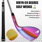 VIXYN 69 Degree Wedge for Golf - Lob Wedge with Milled Face for More Spin - Golf Clubs Sand Wedge for Golfers (Rainbow 69)